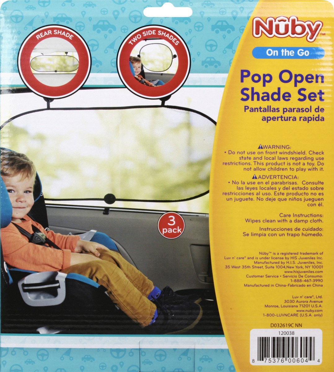 slide 9 of 11, Nuby Pop Open Shade Set, 3 ct