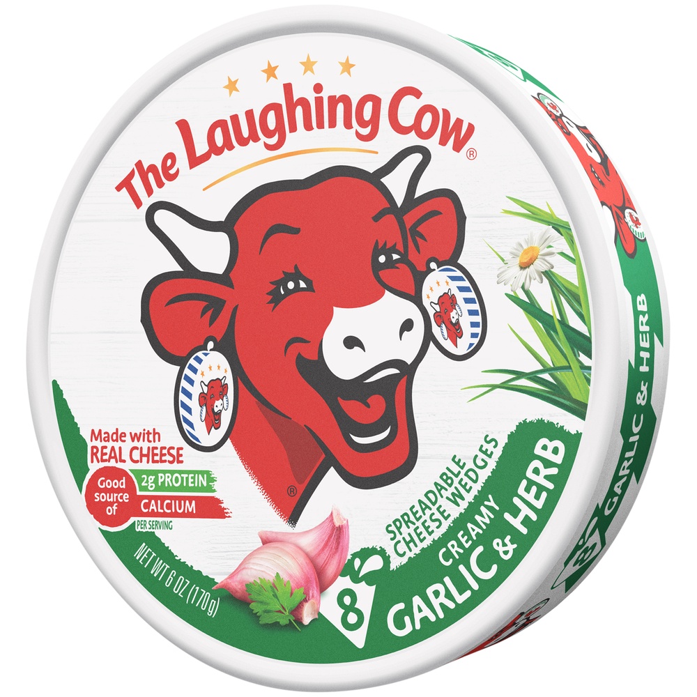 The Laughing Cow Garlic And Herb Creamy Swiss Spreadable Cheese Wedges 8