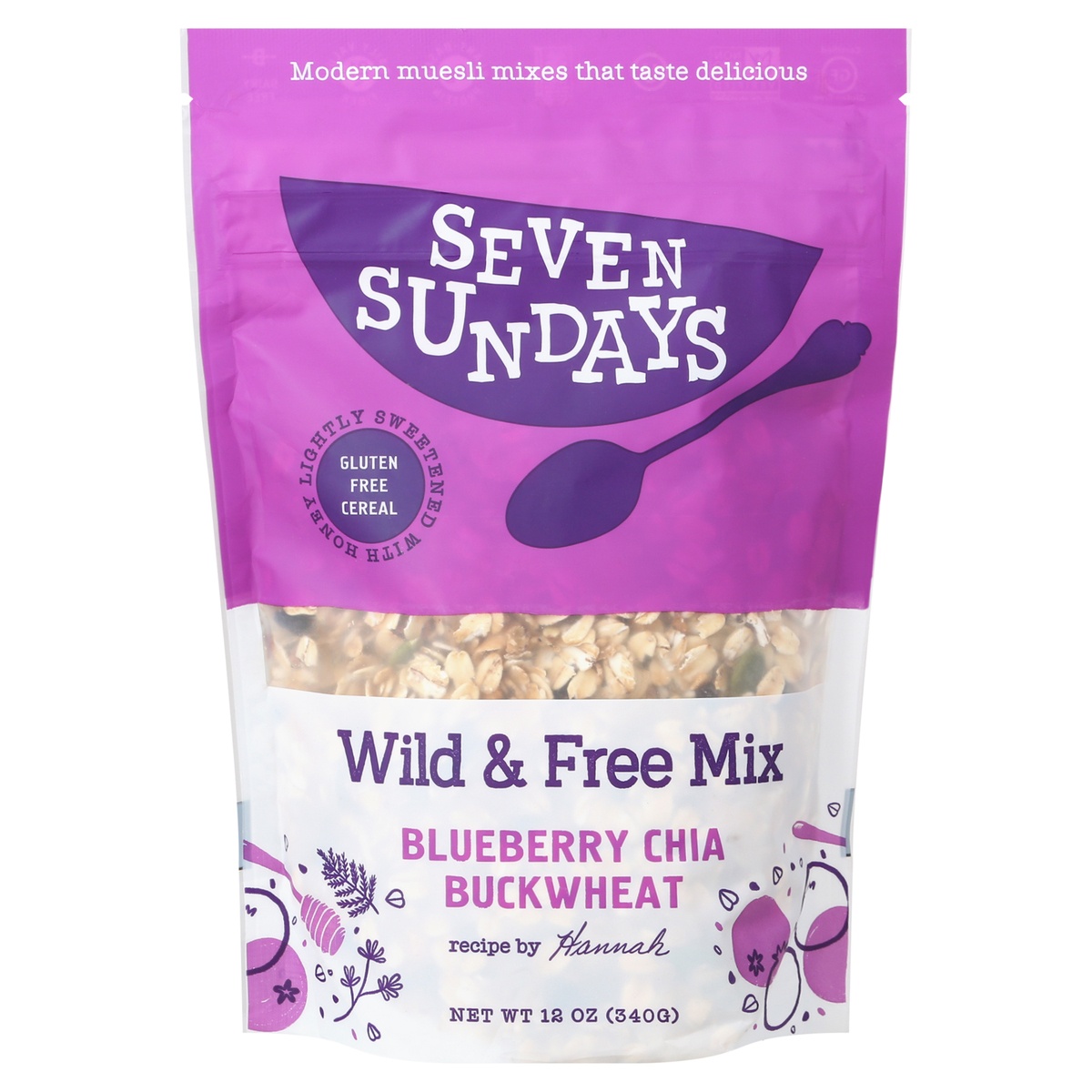 slide 1 of 1, Seven Sundays Muesli Blueberry Chia, 12 oz