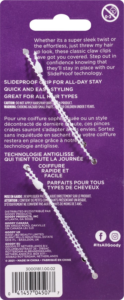 slide 9 of 9, Goody Petal Claw Clips Large 2 ea, 2 ct