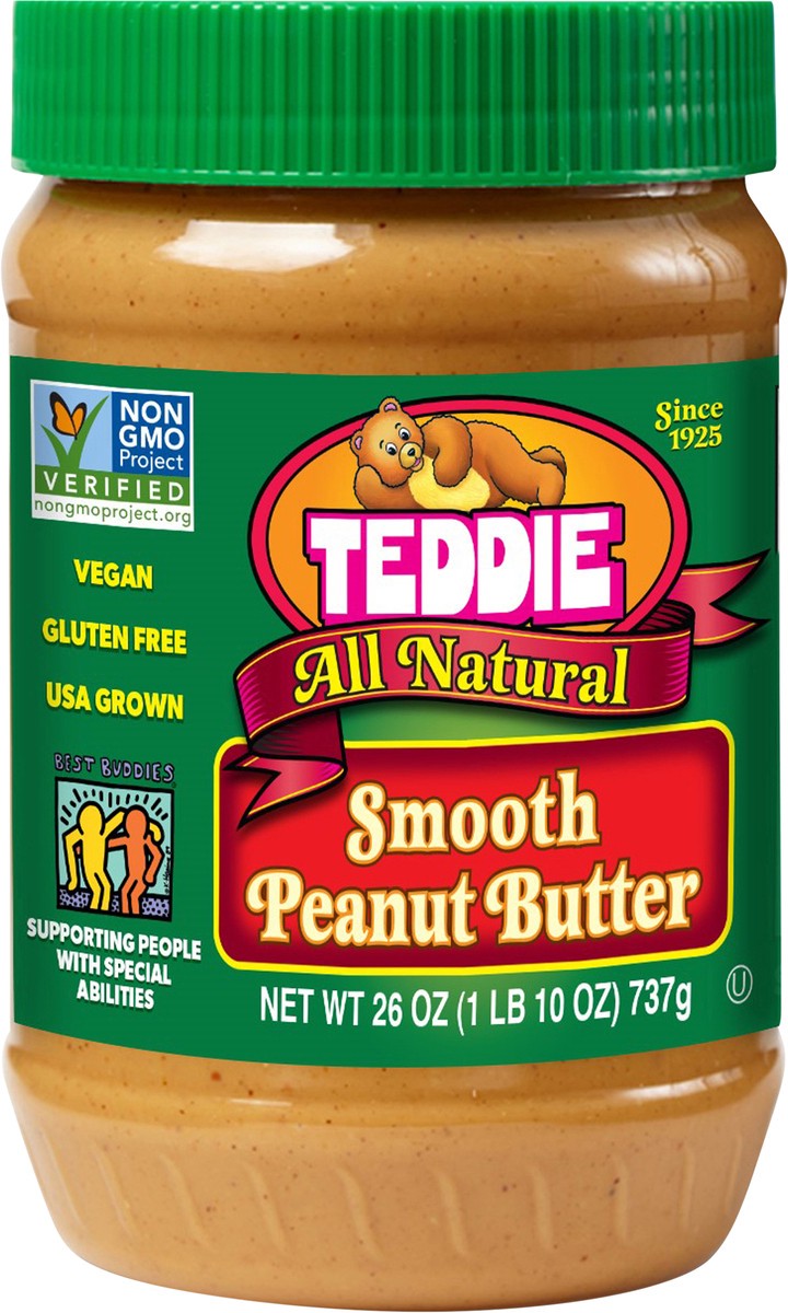 slide 2 of 12, Teddie Natural Smooth Peanut Butter, 26 oz