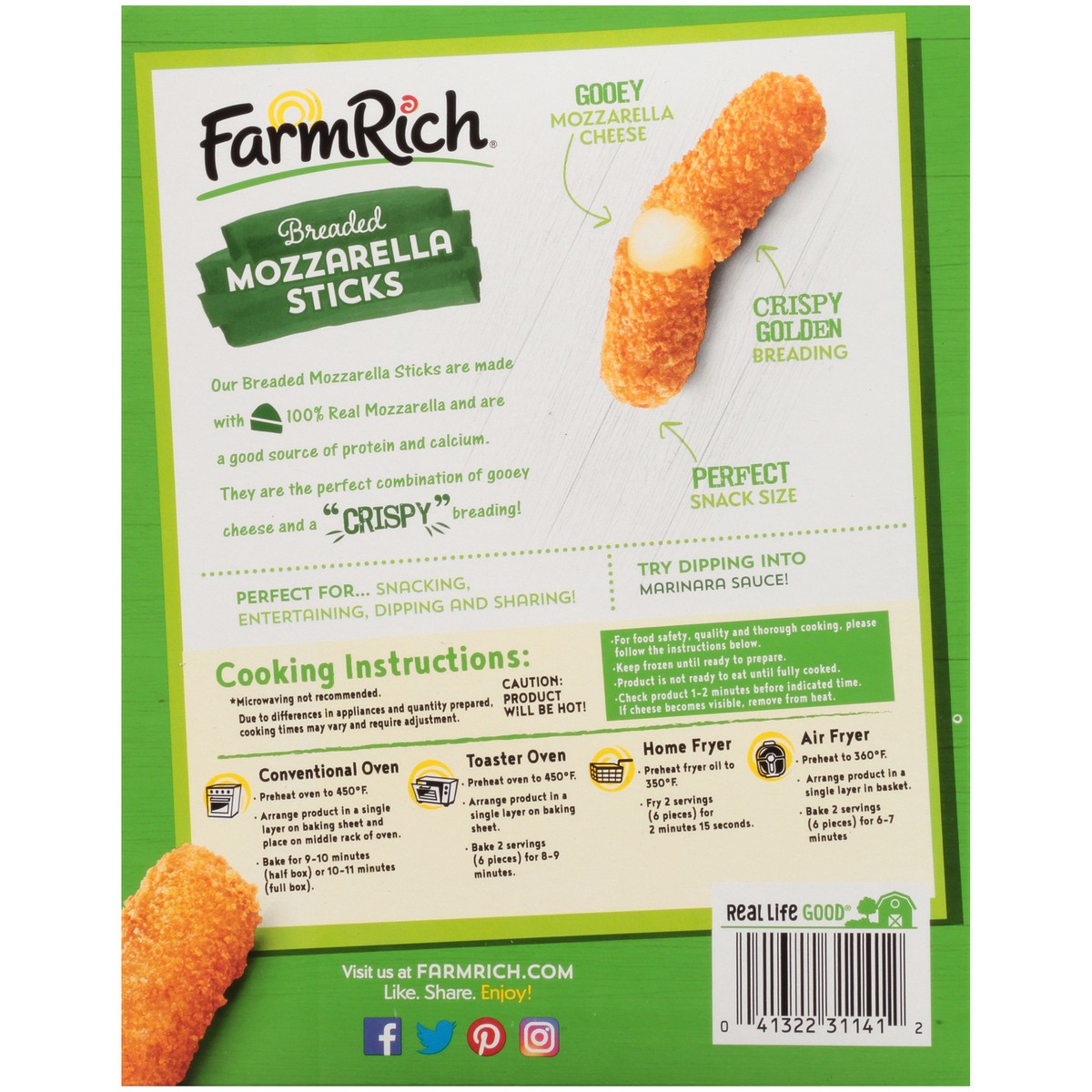 slide 5 of 9, Farm Rich Breaded Mozzarella Sticks 24 oz. Box, 24 oz