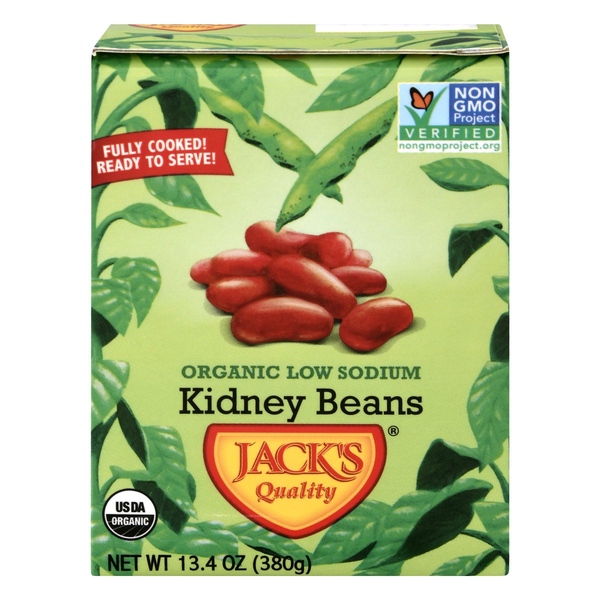 slide 1 of 9, Jack's Quality Organic Low Sodium Kidney Beans 13.4 oz, 13.4 oz