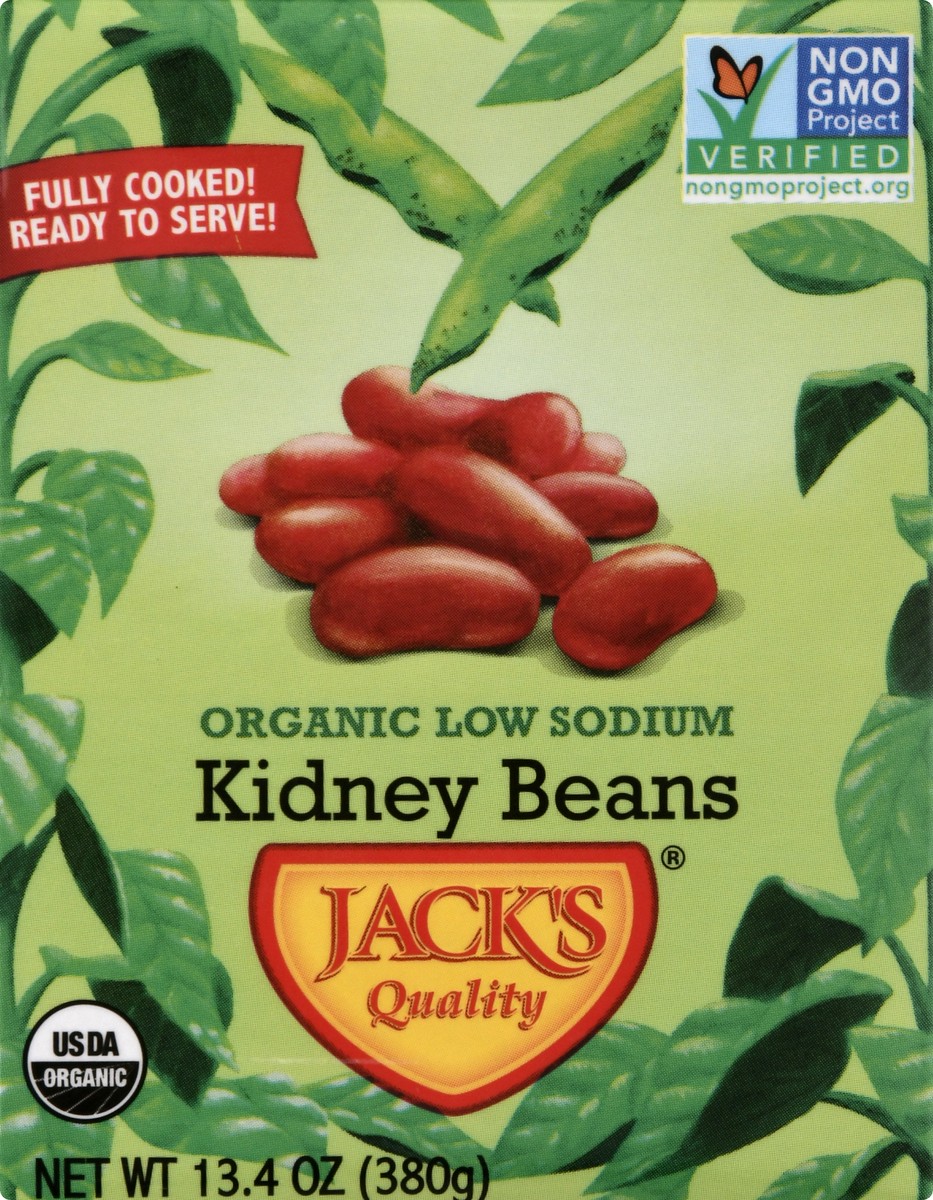 slide 1 of 9, Jack's Quality Organic Low Sodium Kidney Beans 13.4 oz, 13.4 oz