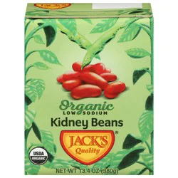 Jack's Quality Organic Low Sodium Kidney Beans 13.4 oz