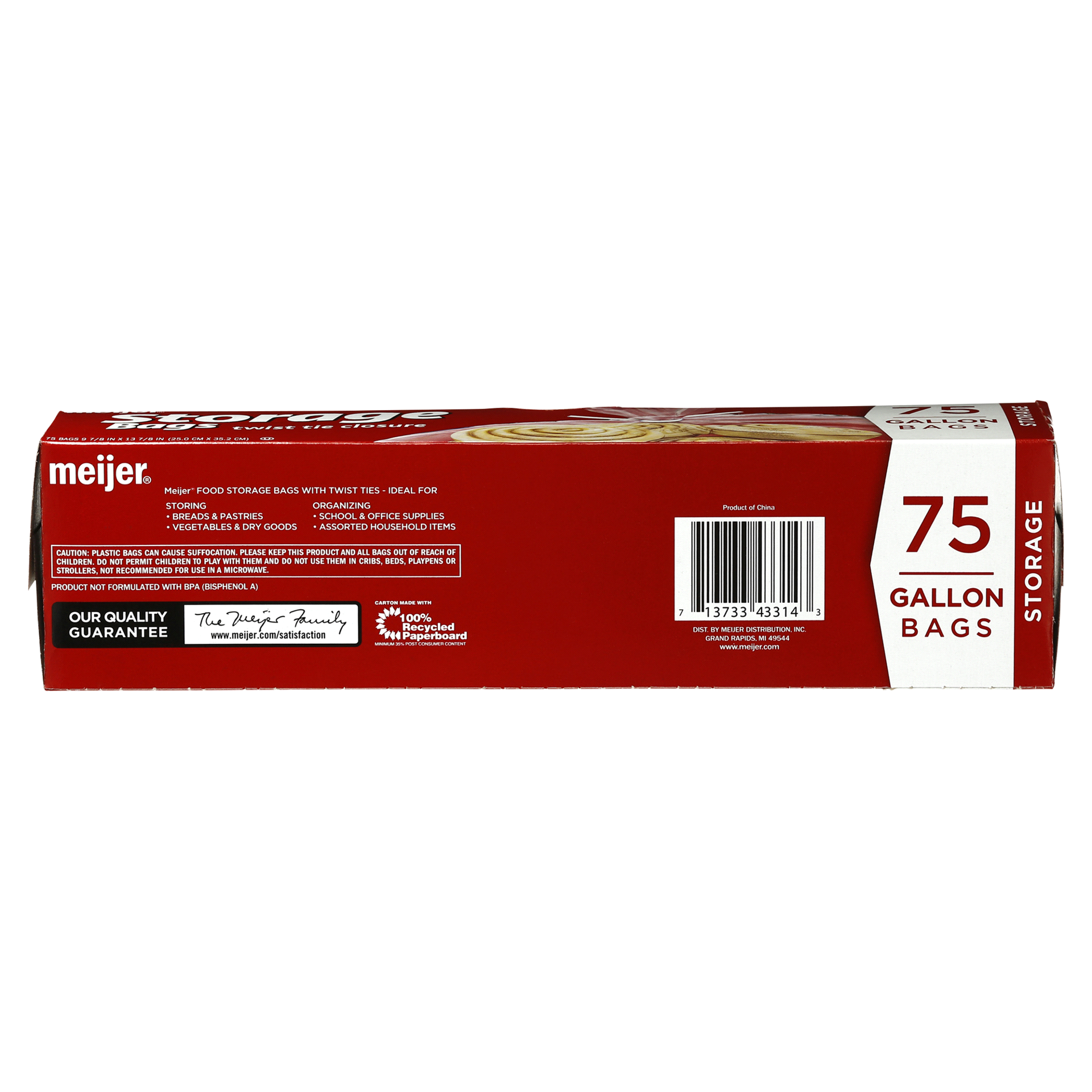 slide 4 of 5, Meijer Twist Tie Storage Bags, Gallon, 75 ct