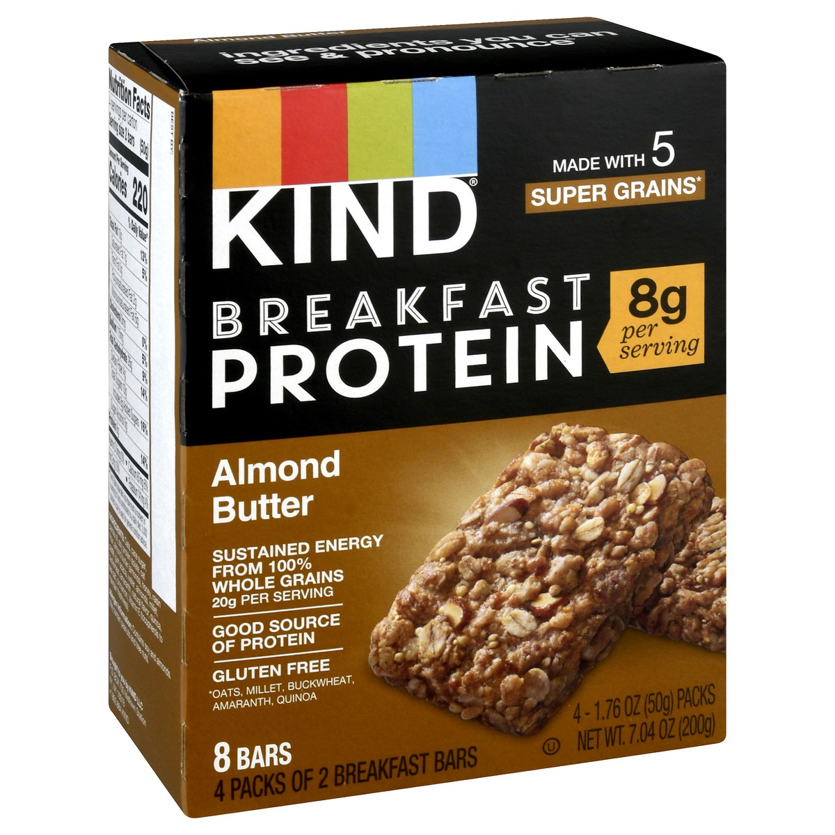 slide 2 of 9, Kind Almond Butter Breakfast Protein Bar 8Ct, 7.04 oz