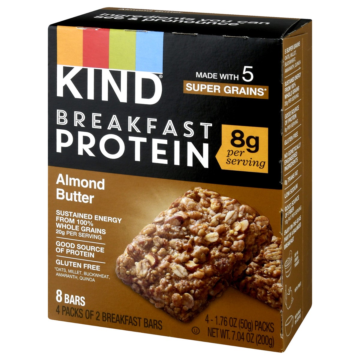slide 3 of 9, Kind Almond Butter Breakfast Protein Bar 8Ct, 7.04 oz