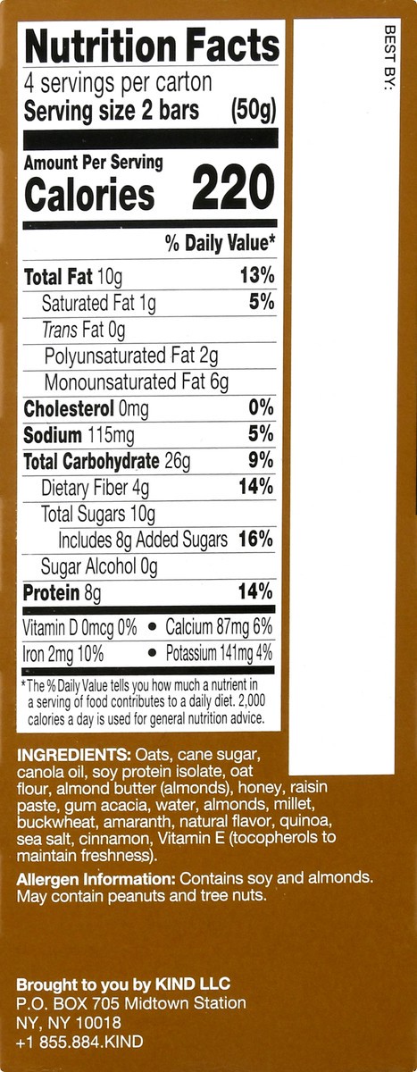 slide 7 of 9, Kind Almond Butter Breakfast Protein Bar 8Ct, 7.04 oz