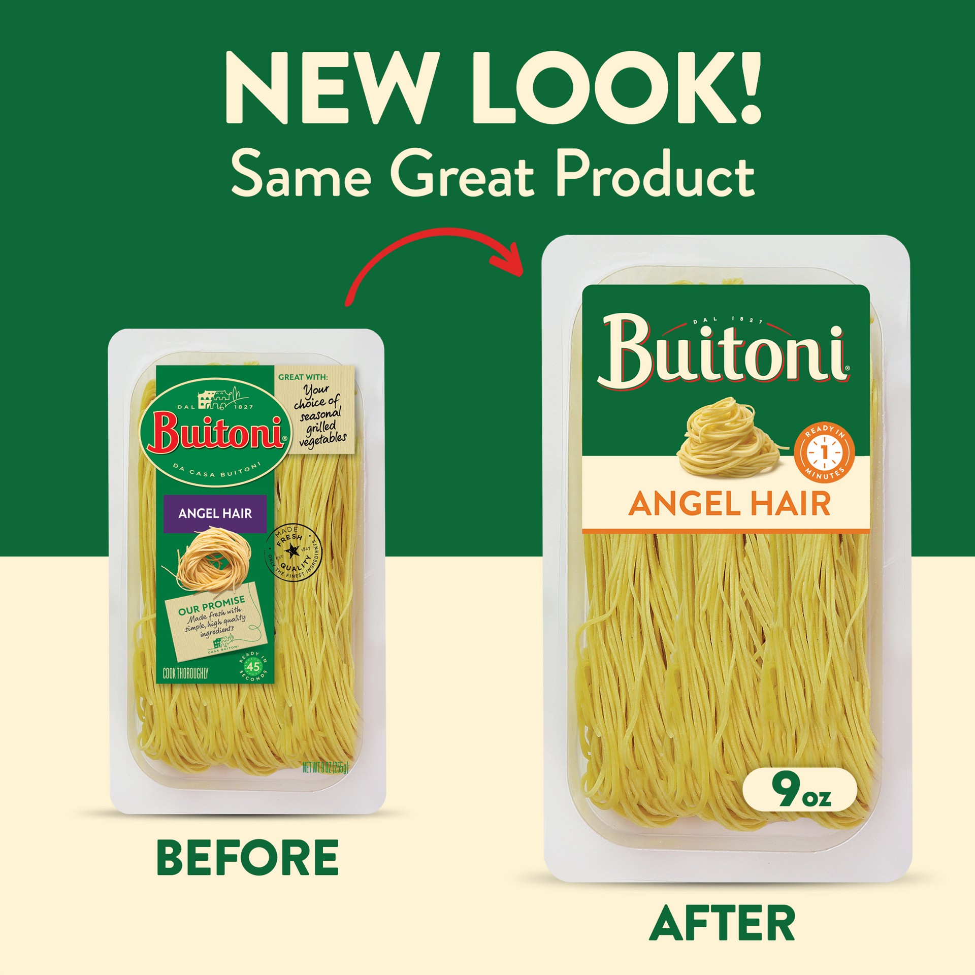 slide 8 of 10, Buitoni Angel Hair, Refrigerated Pasta Noodles, 9 oz Package, 9 oz