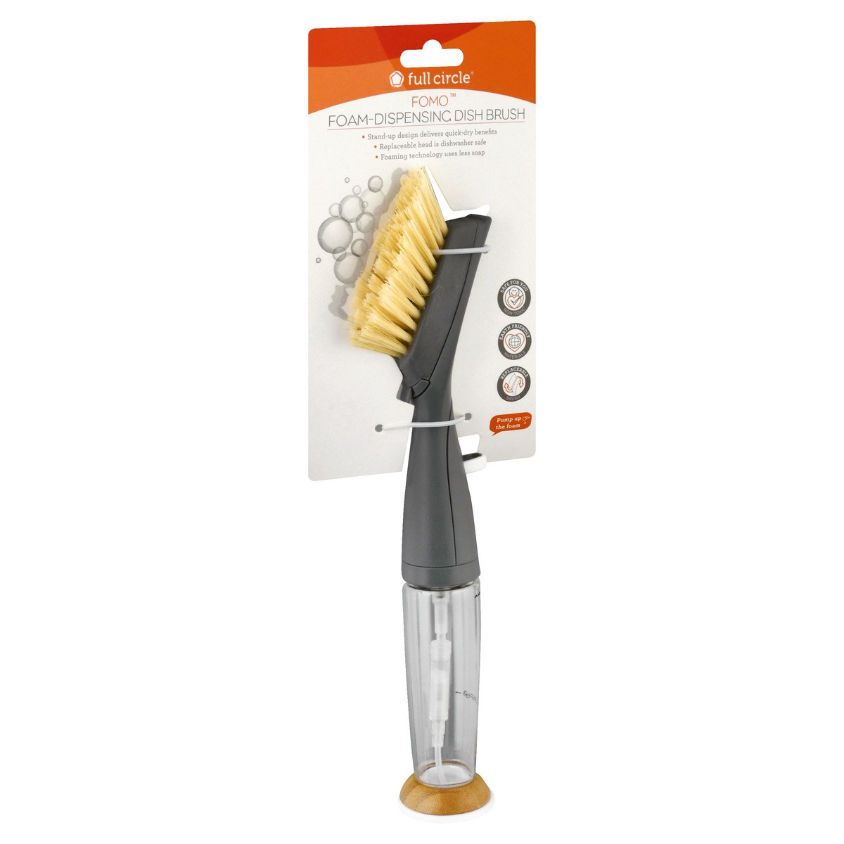 slide 2 of 9, Full Circle Dish Brush, Foam-Dispensing, 1 ct