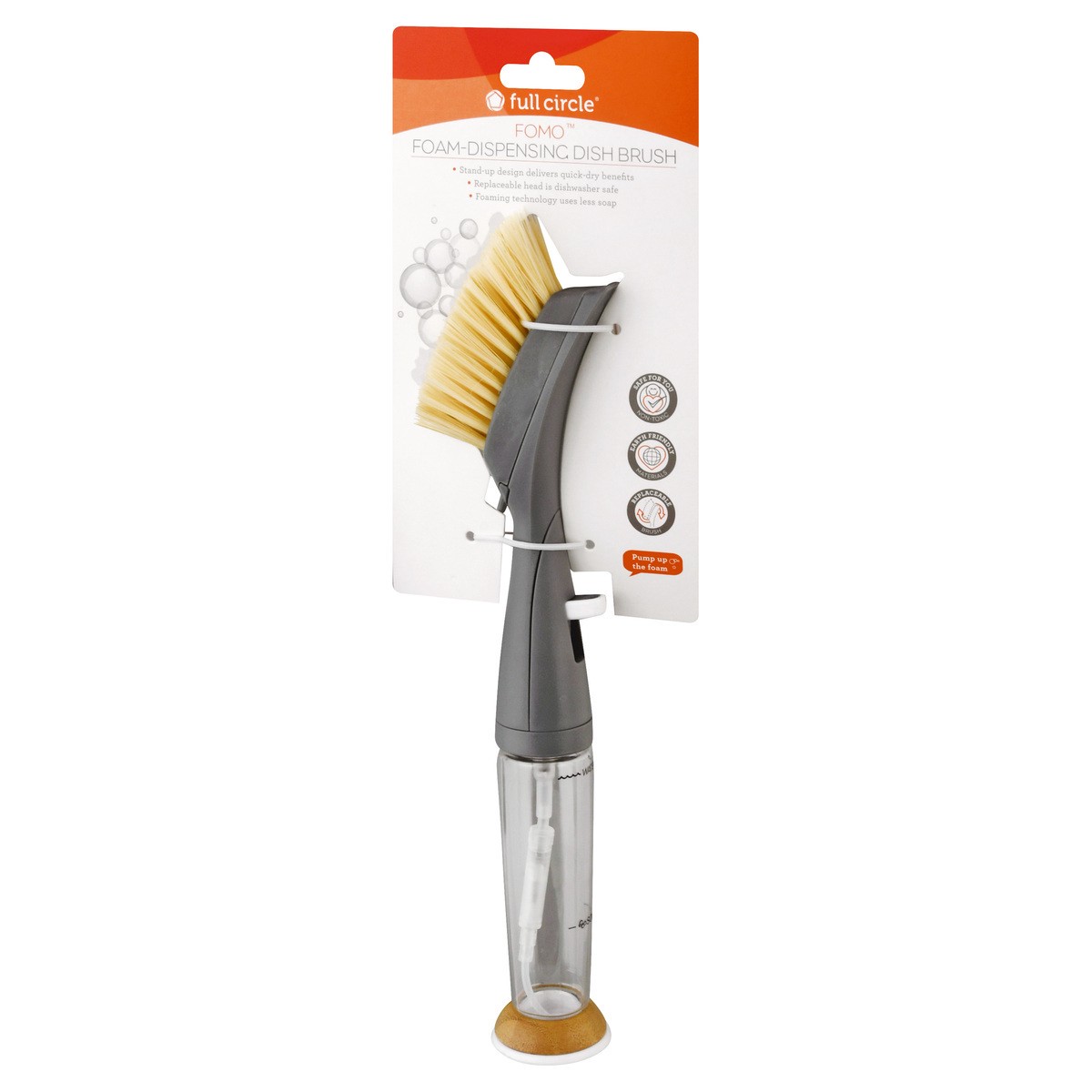 slide 3 of 9, Full Circle Dish Brush, Foam-Dispensing, 1 ct