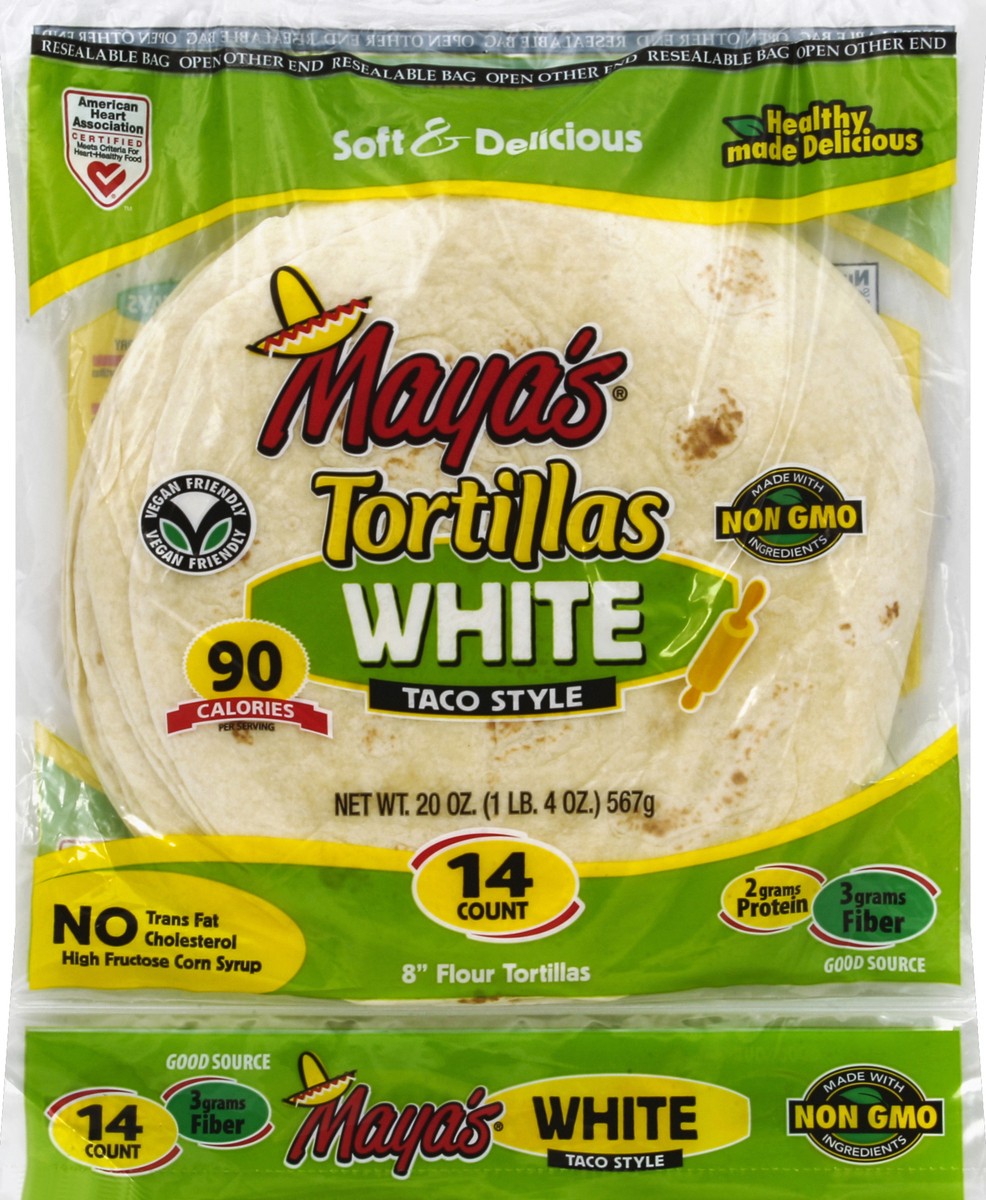 slide 1 of 8, Maya's Tortillas 14 ea, 14 ct