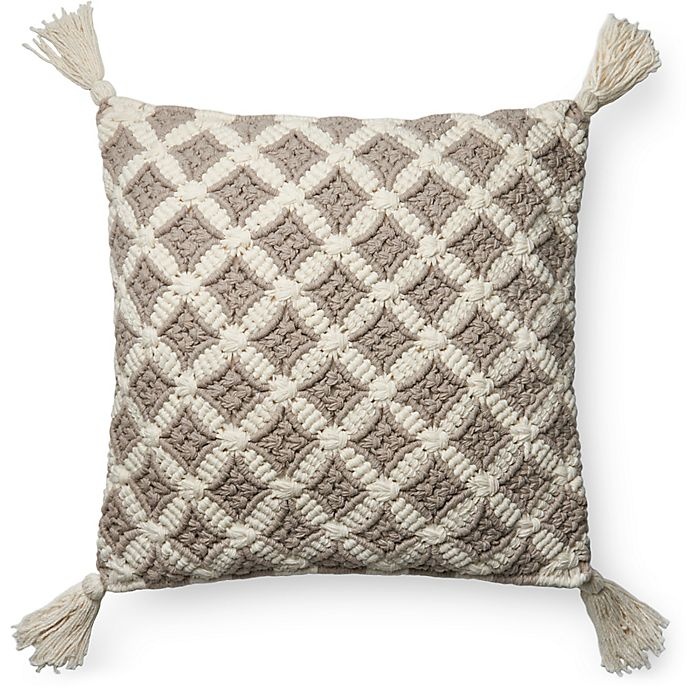 slide 1 of 1, Magnolia Home By Joanna Gaines Magnolia Home Viola Square Throw Pillow - Grey/Ivory, 1 ct