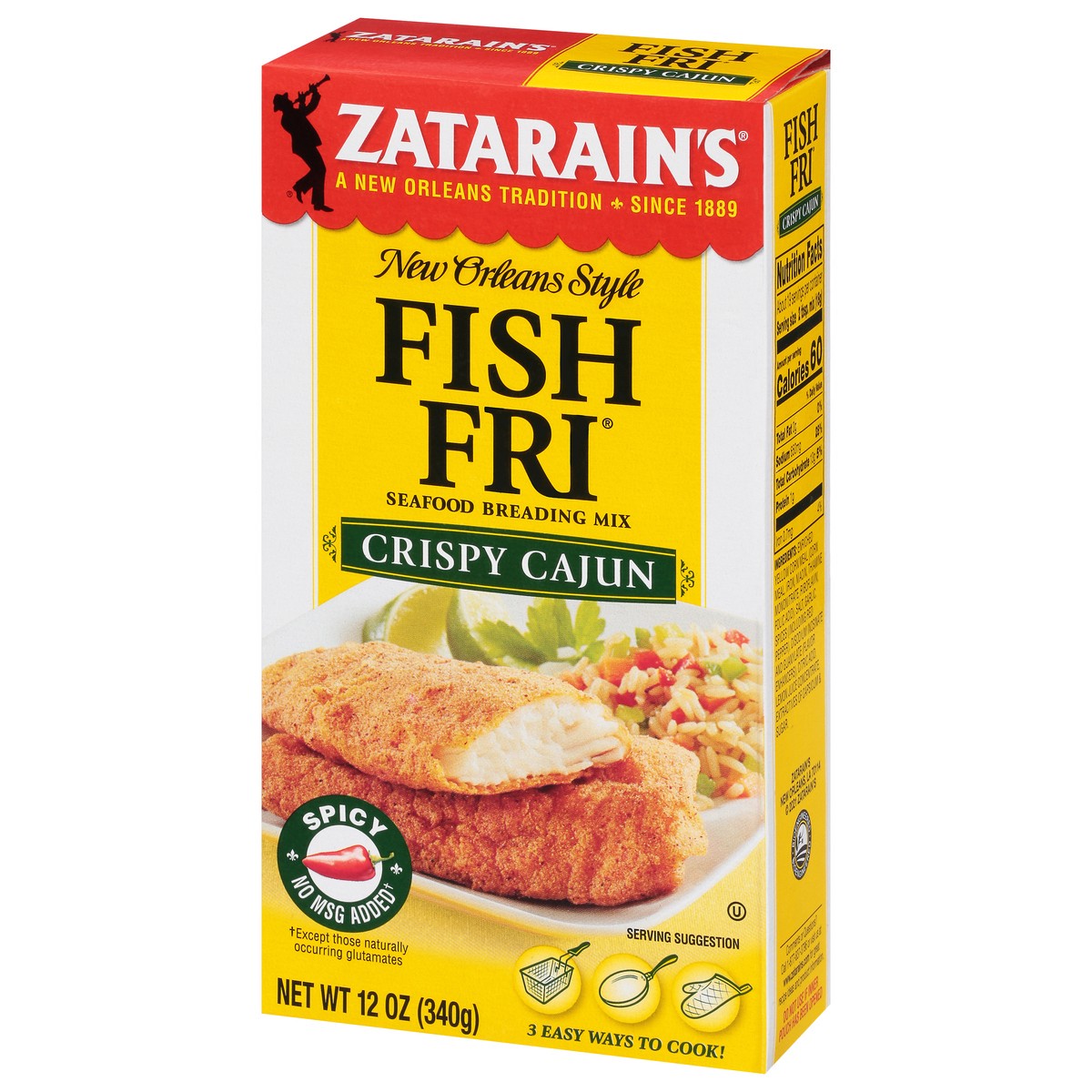 slide 12 of 13, Zatarain's Fish Fri Spicy Crispy Cajun Seafood Breading Mix 12 oz, 12 oz