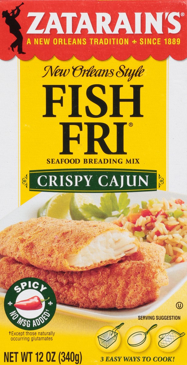 slide 10 of 13, Zatarain's Fish Fri Spicy Crispy Cajun Seafood Breading Mix 12 oz, 12 oz