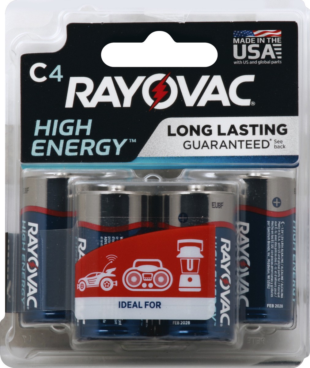 slide 2 of 2, Rayovac Batteries, Alkaline, C, 2 Pack, 2 ct