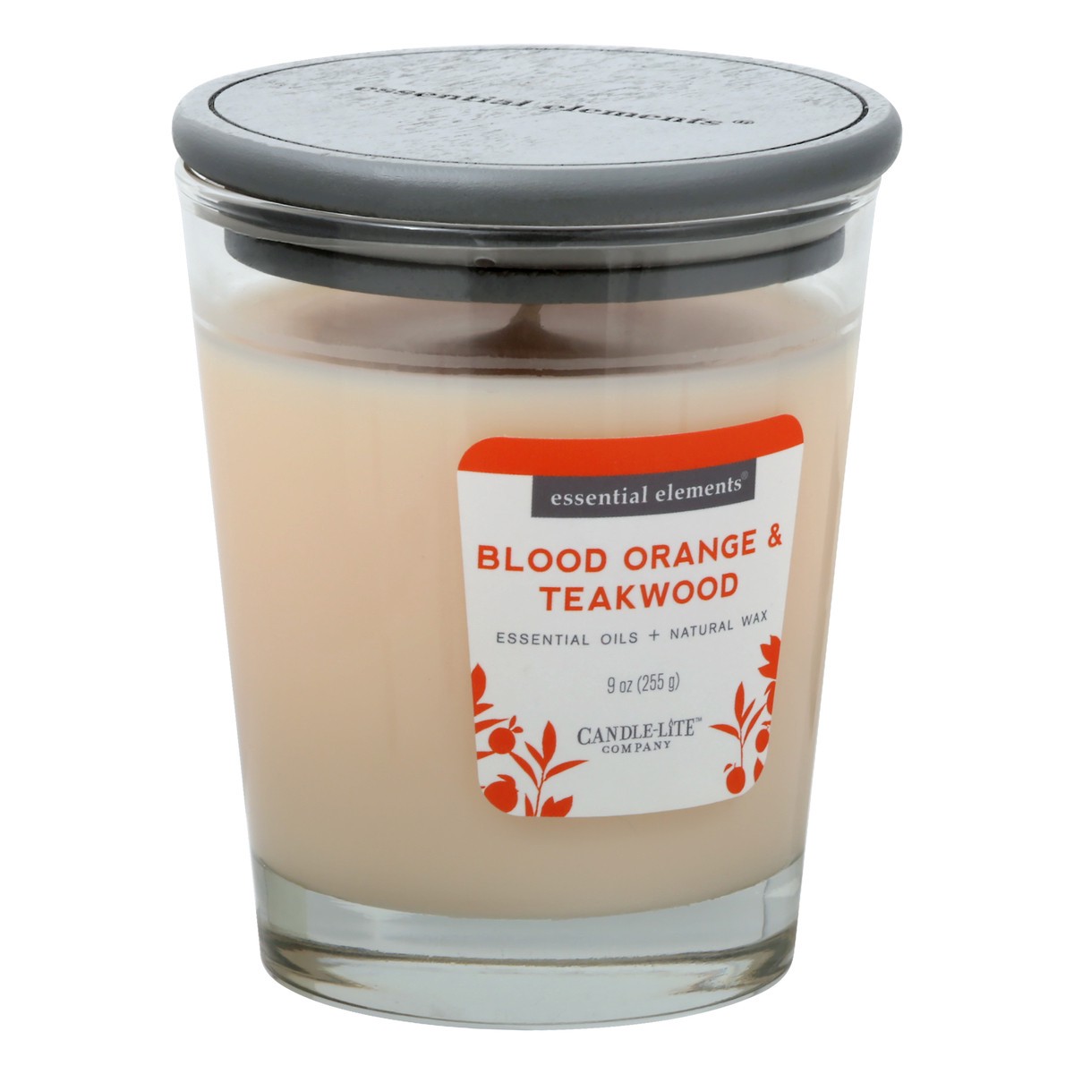 slide 3 of 9, Essential Elements Blood Orange & Teakwood Candle 1 ea, 1 ct