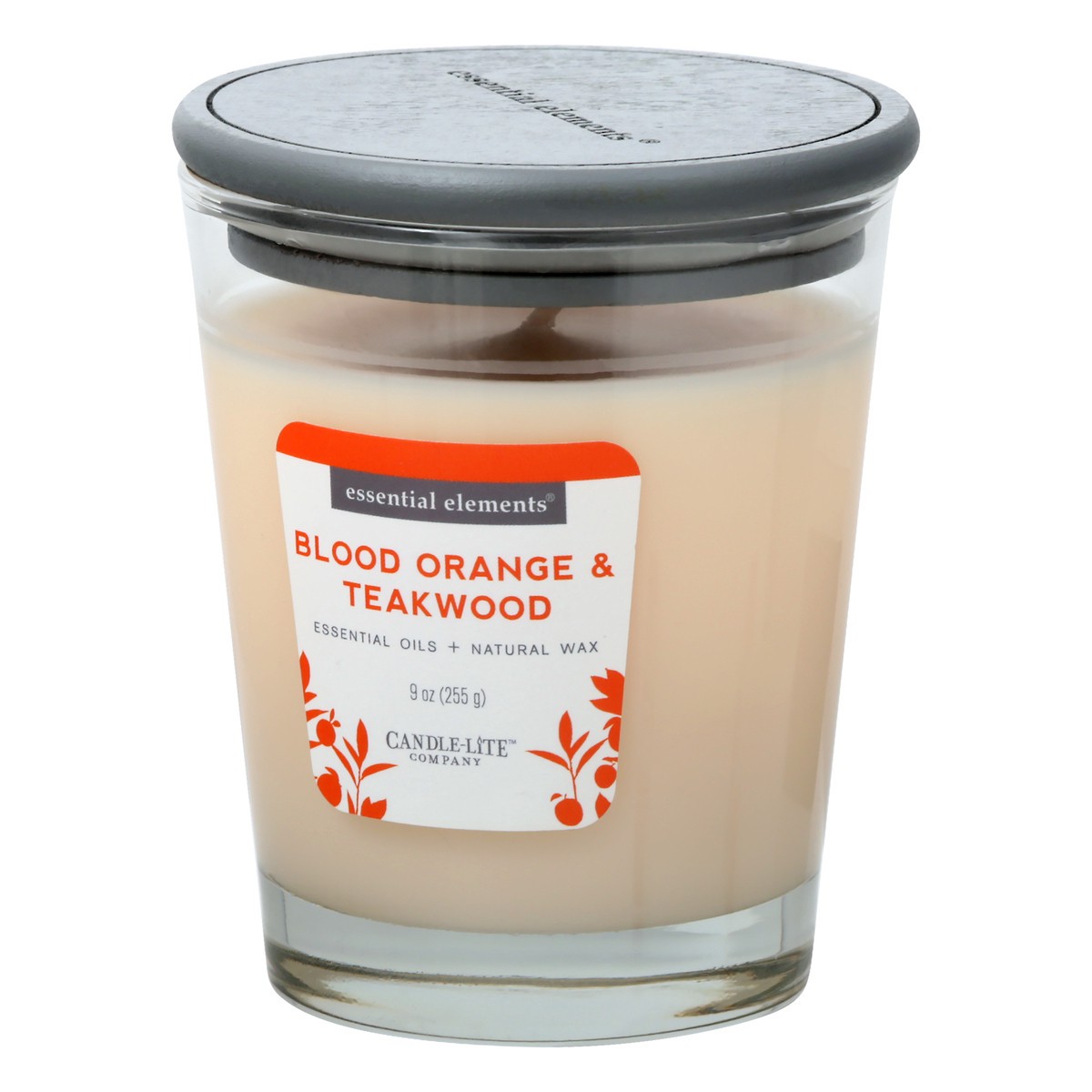 slide 5 of 9, Essential Elements Blood Orange & Teakwood Candle 1 ea, 1 ct