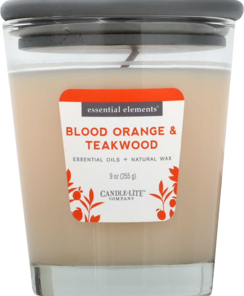 slide 6 of 9, Essential Elements Blood Orange & Teakwood Candle 1 ea, 1 ct