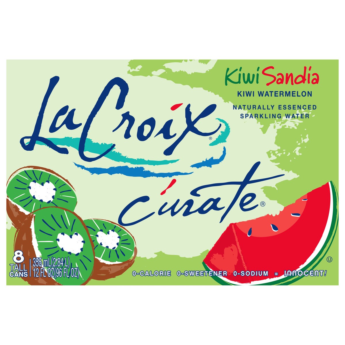 slide 1 of 1, La Croix Curate Kiwi Watermelon, 8 ct; 12 fl oz