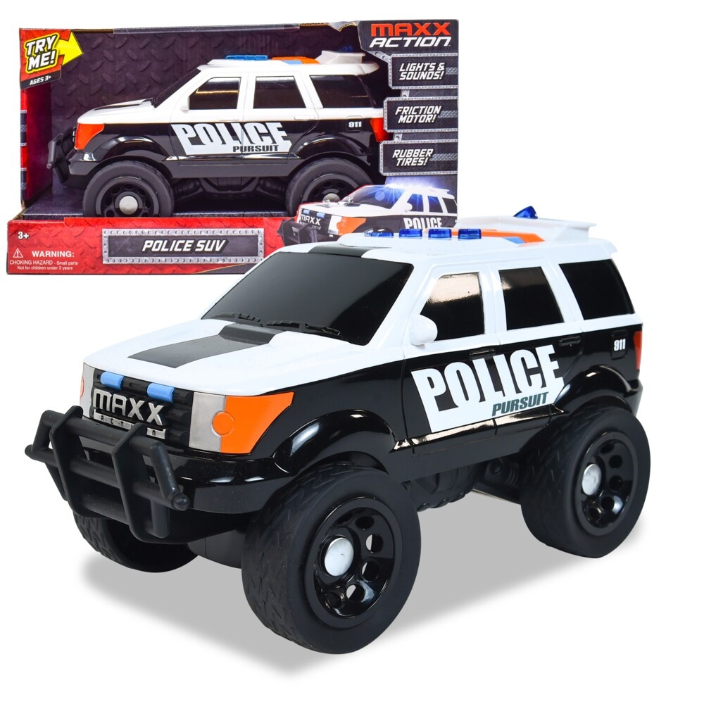 slide 1 of 1, Maxx Action Large Police SUV Lights & Sounds Motorized Rescue Vehicle, 1 ct