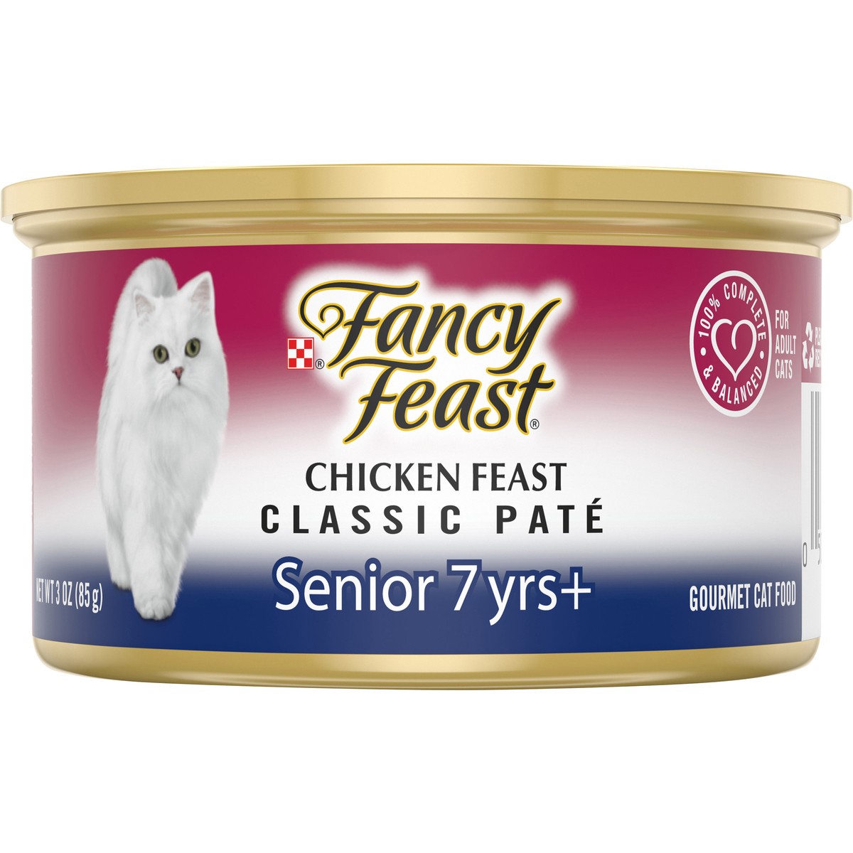 slide 3 of 7, Fancy Feast Purina Fancy Feast High Protein Senior Pate Wet Cat Food, Chicken Feast Senior 7+ - 3 oz. Can, 3 oz