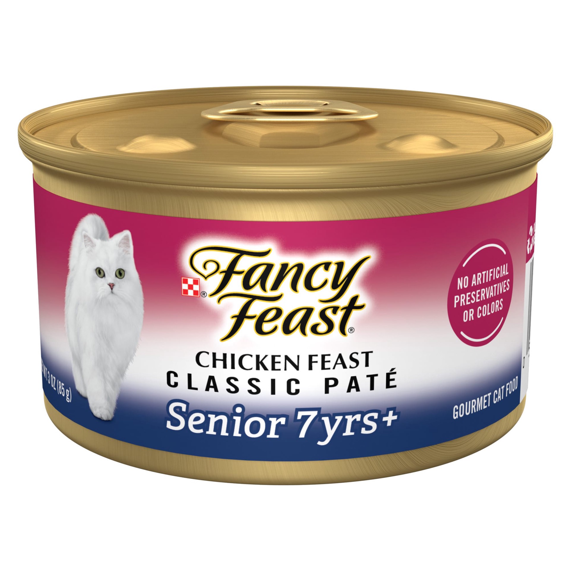 slide 1 of 7, Fancy Feast Purina Fancy Feast High Protein Senior Pate Wet Cat Food, Chicken Feast Senior 7+ - 3 oz. Can, 3 oz