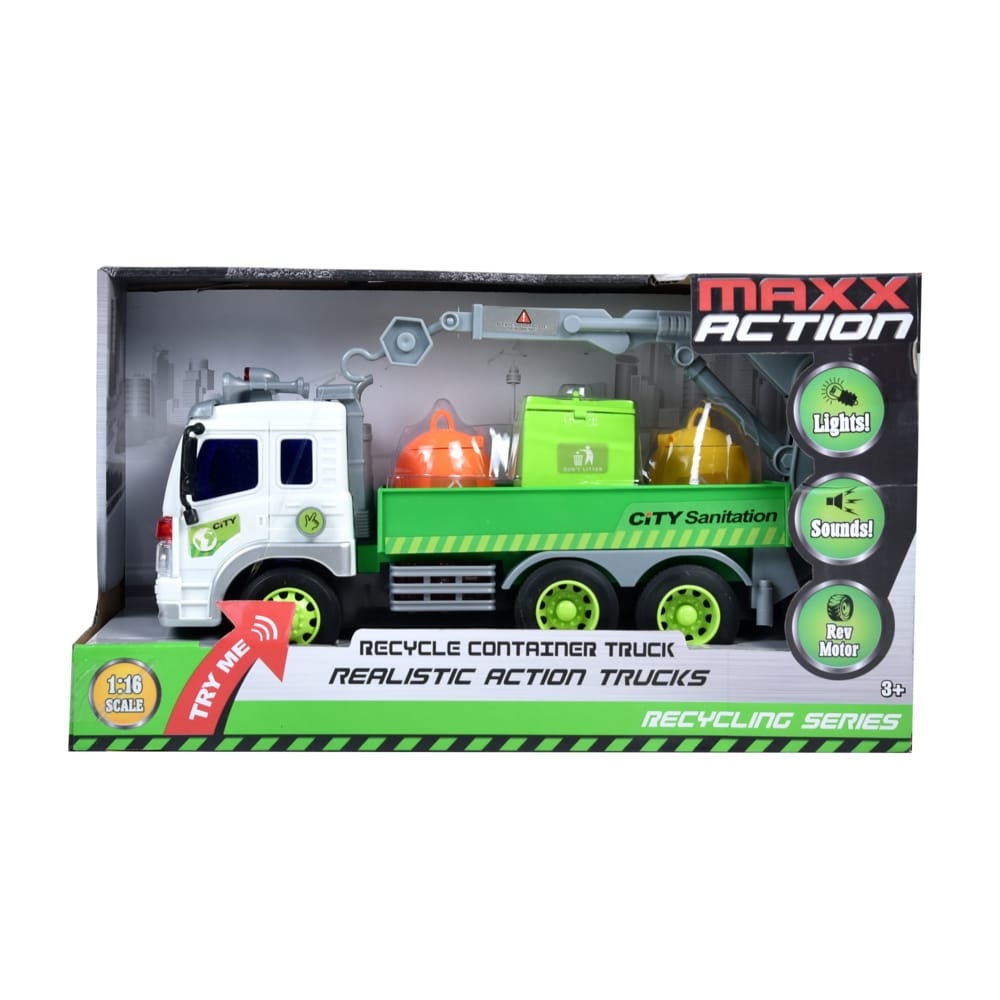 slide 1 of 1, Maxx Action Recycle Container Truck Toy, 1 ct