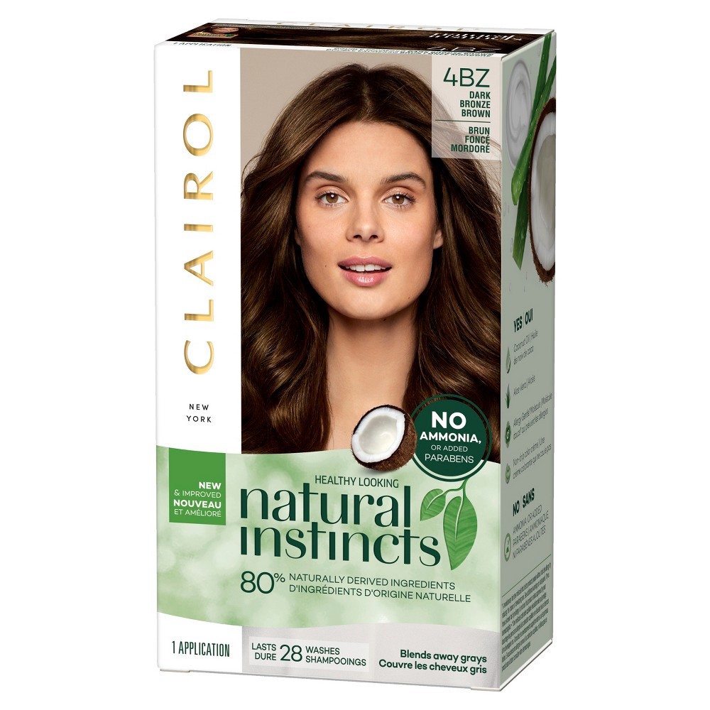 slide 5 of 8, Clairol Natural Instincts Semi-Permanent Hair Color, 4W Dark Warm Brown, Roasted Chestnut, 1 ct