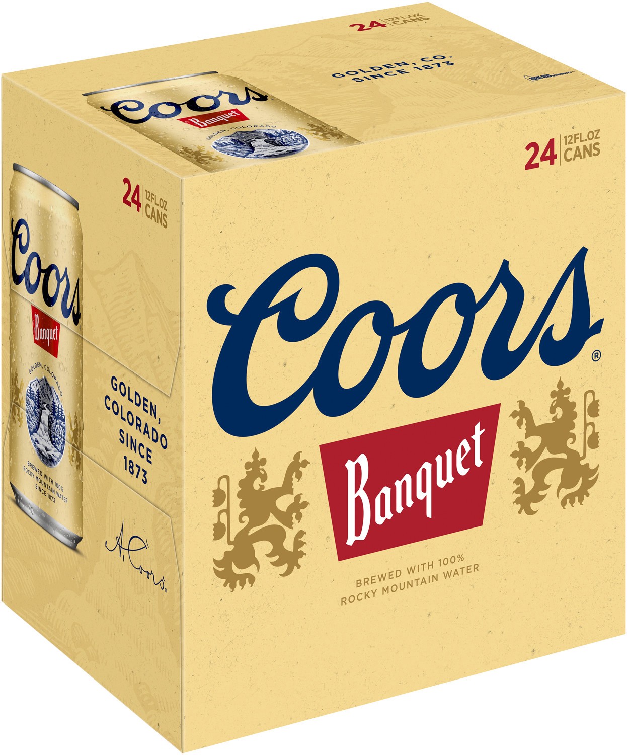 slide 8 of 8, Coors Banquet Lager Beer, 5% ABV, 24-pack, 12-oz beer cans, 12 fl oz