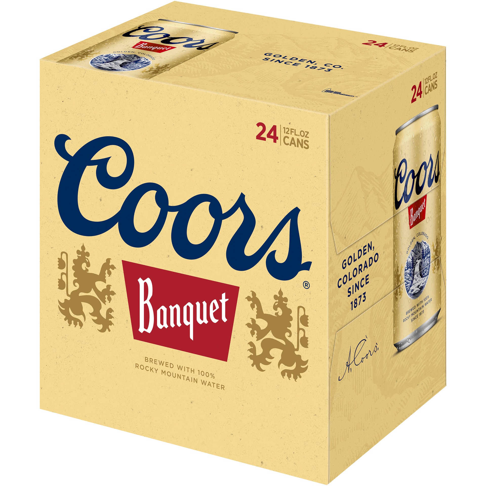 slide 7 of 8, Coors Banquet Lager Beer, 5% ABV, 24-pack, 12-oz beer cans, 12 fl oz