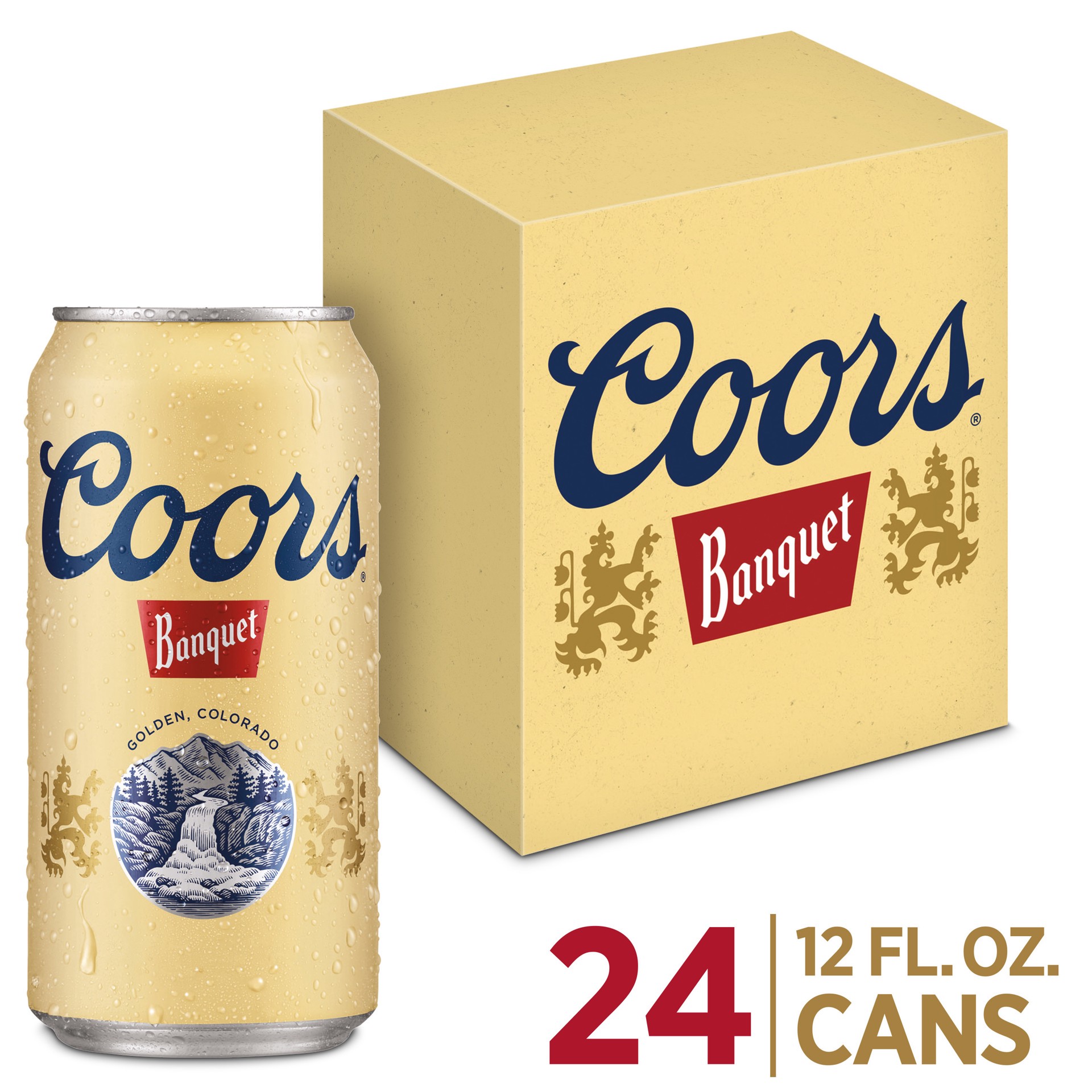 slide 2 of 8, Coors Banquet Lager Beer, 5% ABV, 24-pack, 12-oz beer cans, 12 fl oz