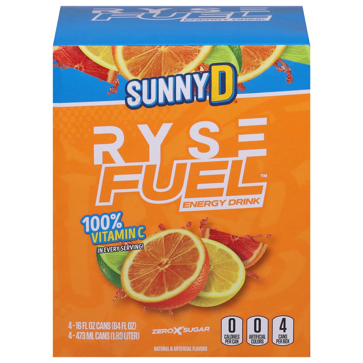 slide 12 of 13, Sunny D Ryse Fuel Energy Drink - 4 ct, 4 ct