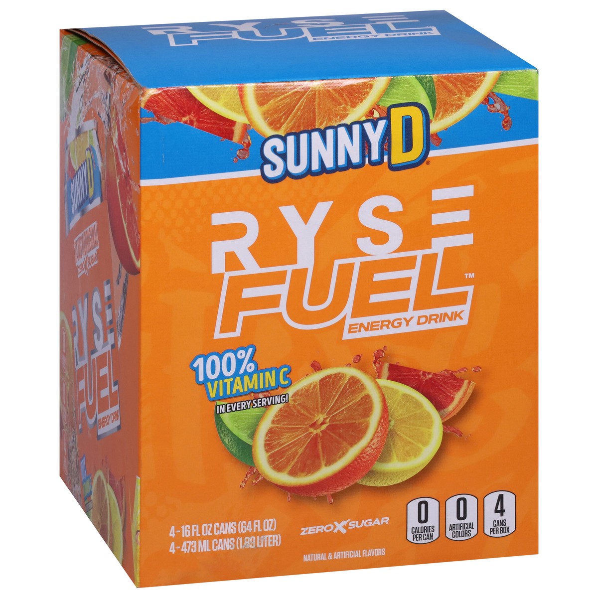 slide 3 of 13, Sunny D Ryse Fuel Energy Drink - 4 ct, 4 ct