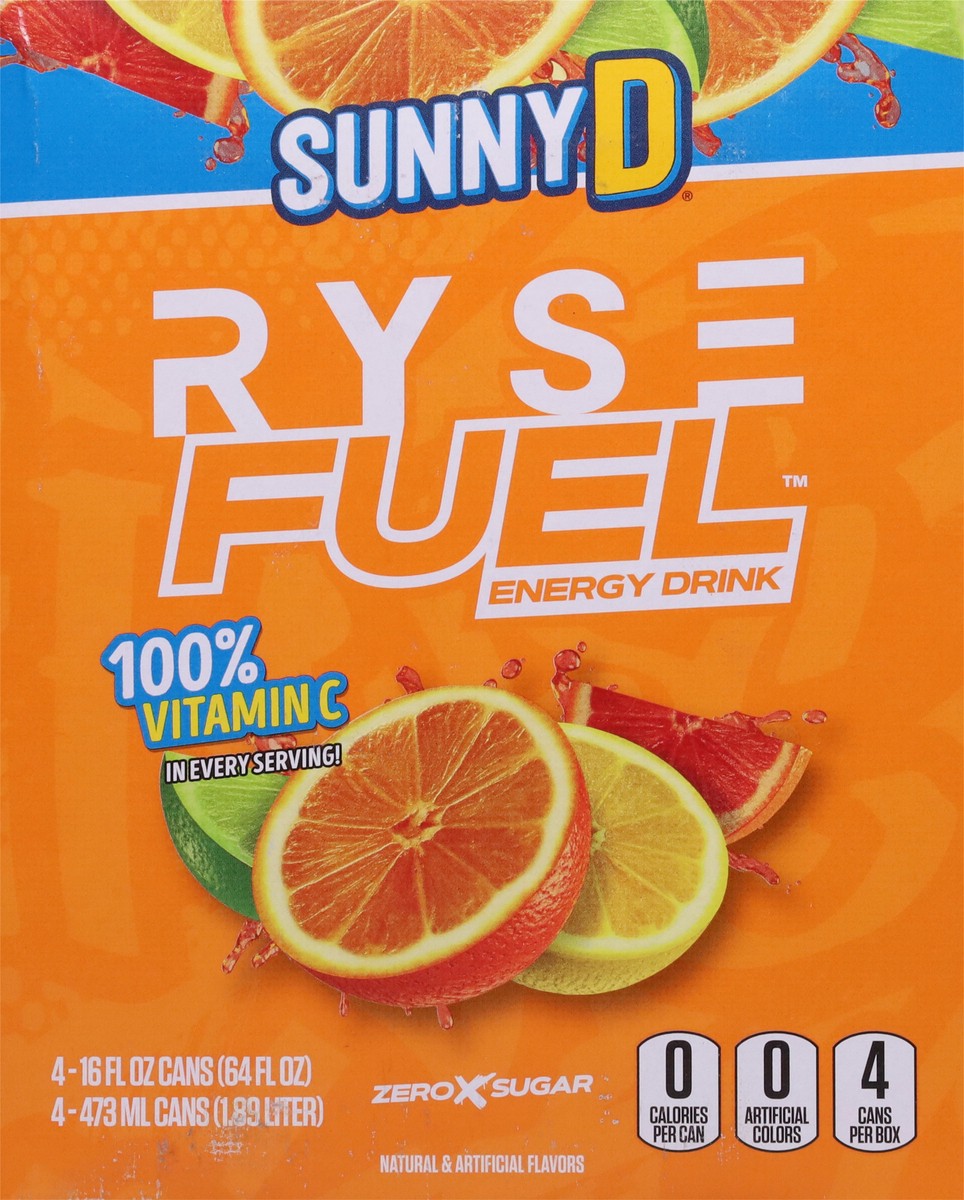 slide 5 of 13, Sunny D Ryse Fuel Energy Drink - 4 ct, 4 ct