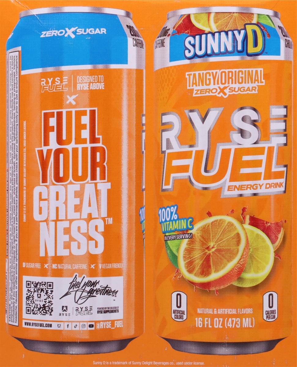 slide 6 of 13, Sunny D Ryse Fuel Energy Drink - 4 ct, 4 ct