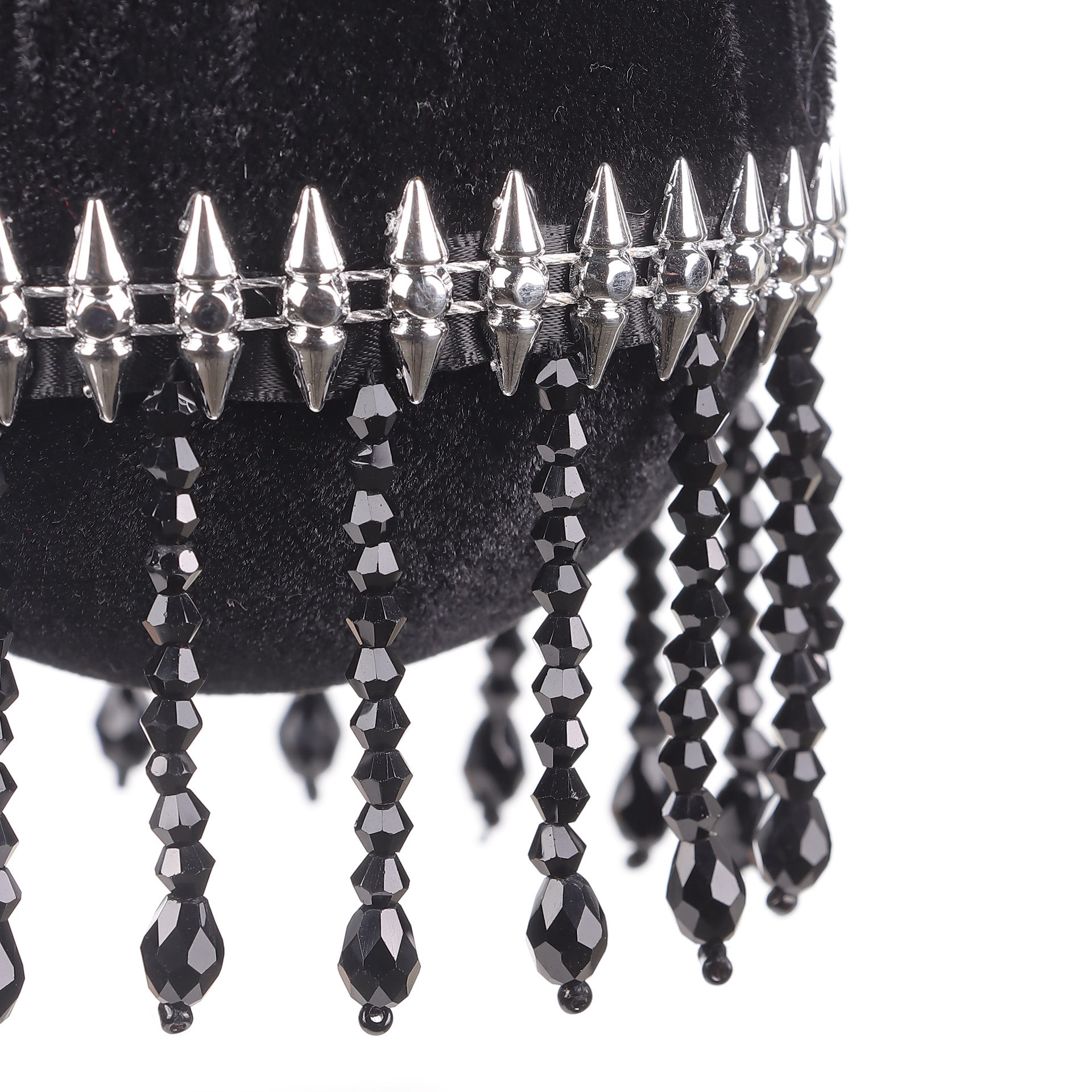 slide 3 of 5, 4" Black Ball Ornament With Dangling Jewels By Ashland, 4 in