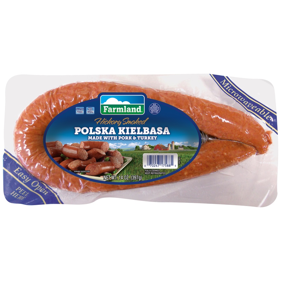 slide 1 of 1, Farmland Hickory Smoked Polska Kielbasa Rope Sausage, 14 oz