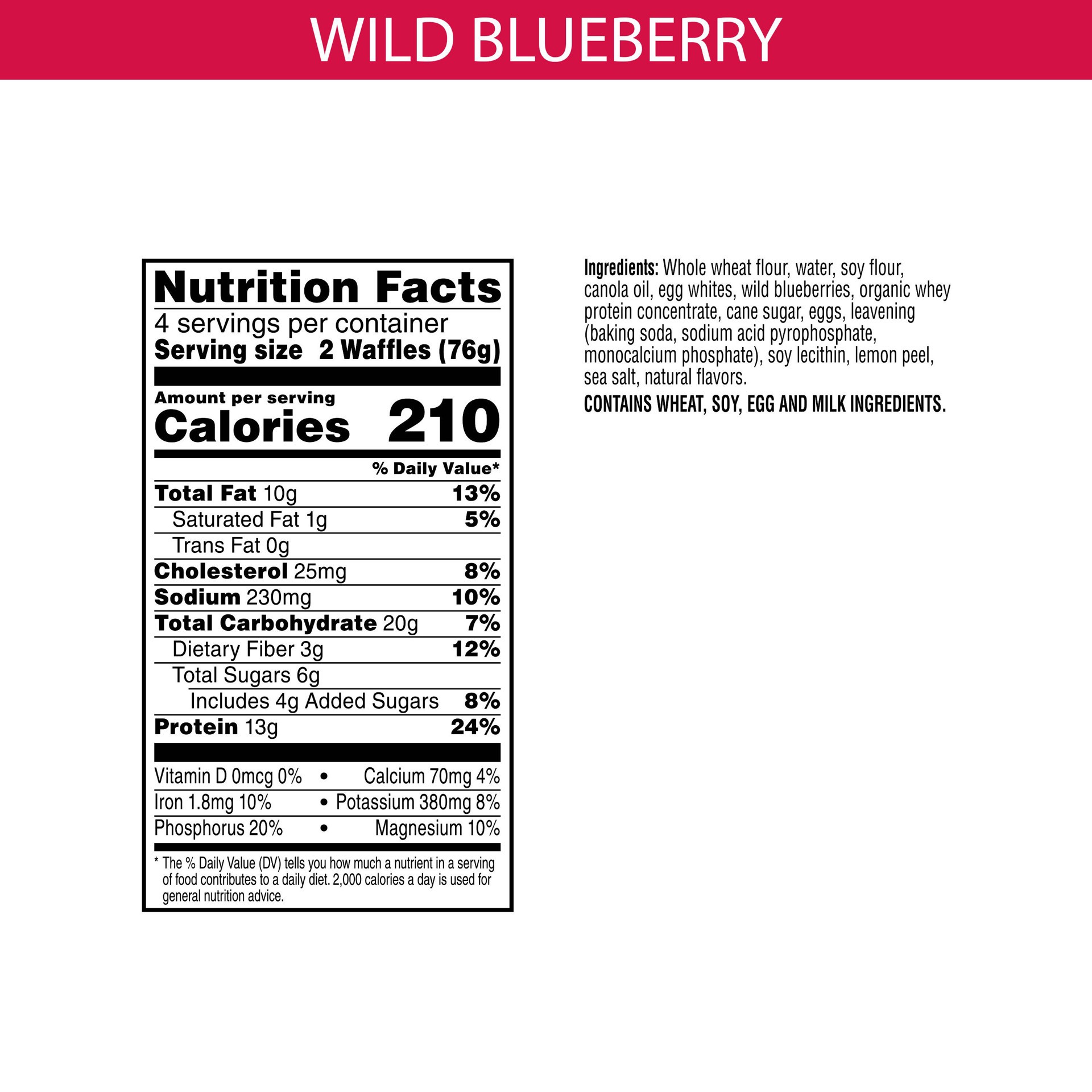 slide 5 of 5, Kashi GO Frozen Protein Waffles, Wild Blueberry, 10.7 oz, Frozen, 10.7 oz