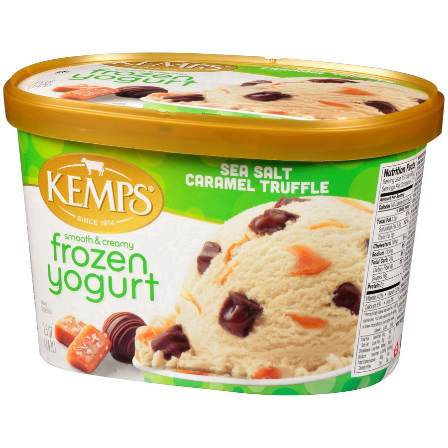 slide 14 of 32, Kemps Sea Salt Caramel Truffle Frozen Yogurt, 1.5 qt