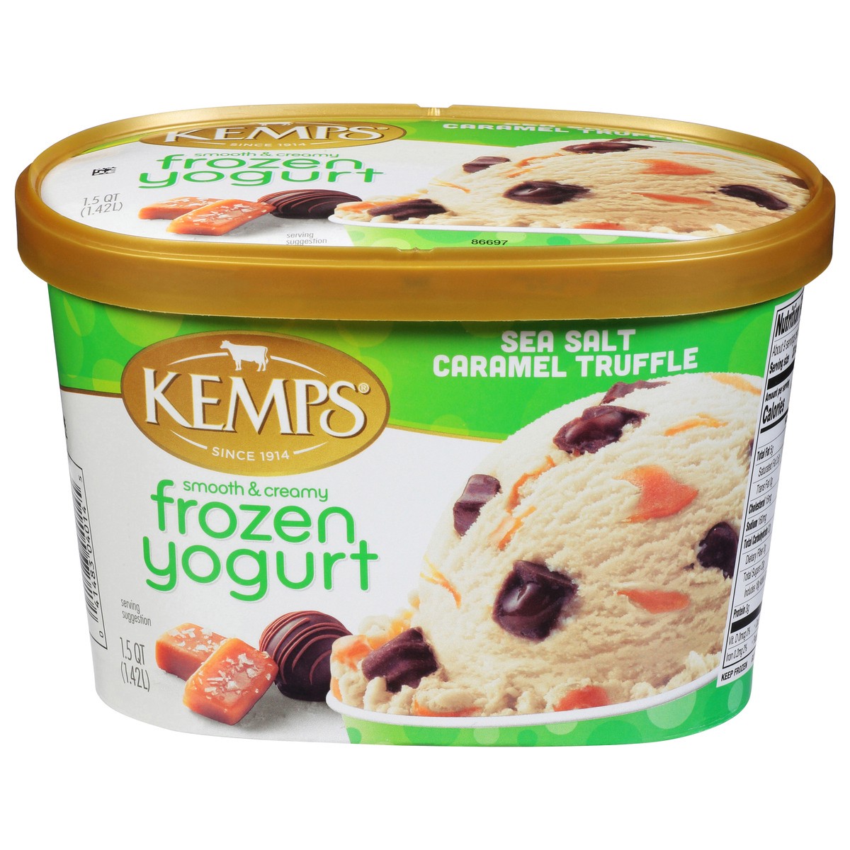 slide 1 of 32, Kemps Sea Salt Caramel Truffle Frozen Yogurt, 1.5 qt