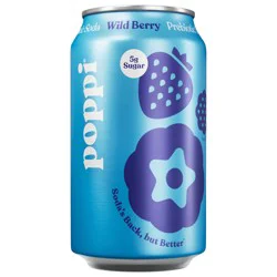 Poppi Prebiotic Soda Wild Berry Flavored, 12 Fl Oz