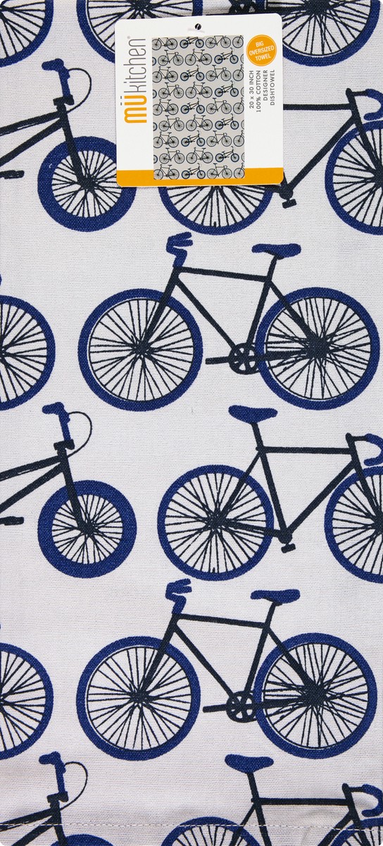 slide 2 of 11, MUkitchen 100% Cotton Designer Biking Dishtowel 1 ea, 1 ct