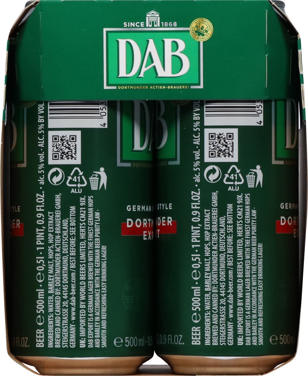 slide 12 of 12, DAB German Beer Style Dortmunder Export Beer 4 - 16.9 fl oz Cans, 4 ct