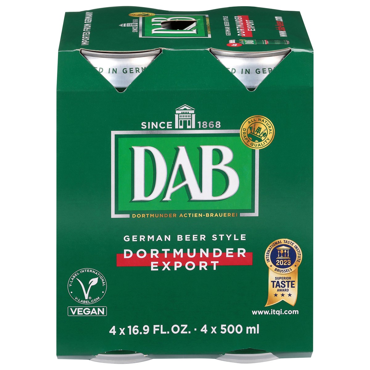 slide 1 of 12, DAB German Beer Style Dortmunder Export Beer 4 - 16.9 fl oz Cans, 4 ct