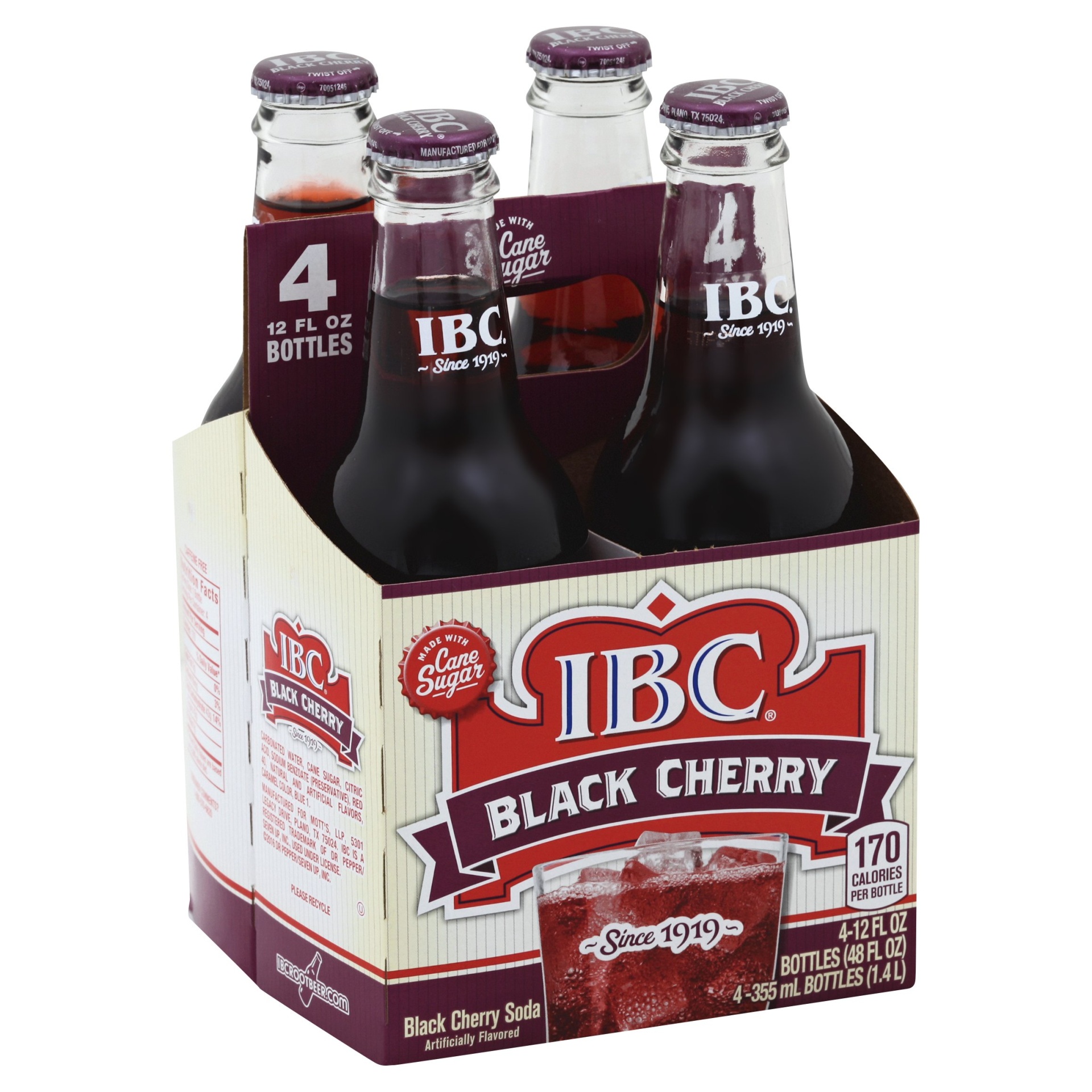 slide 1 of 1, IBC Black Cherry Soda, 4 ct; 12 oz