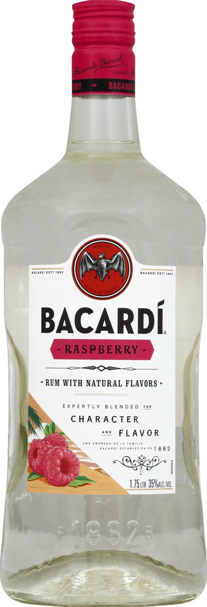 slide 2 of 2, Bacardí Bacardi Raspberry Rum, Gluten Free 35% 175Cl/1.75L, 1.75 liter