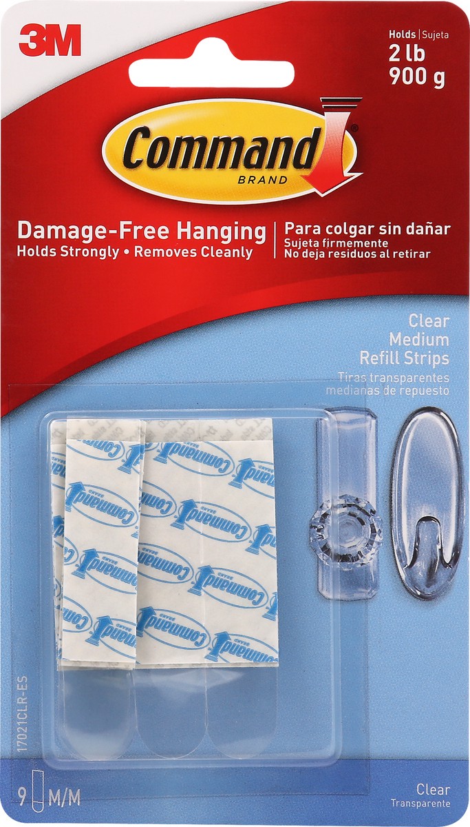 slide 5 of 6, Command Clear Medium Refill Strip, 9 ct