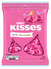 slide 1 of 1, Hershey's Kisses Birthday Milk Chocolates With Pink Foils, 7 oz